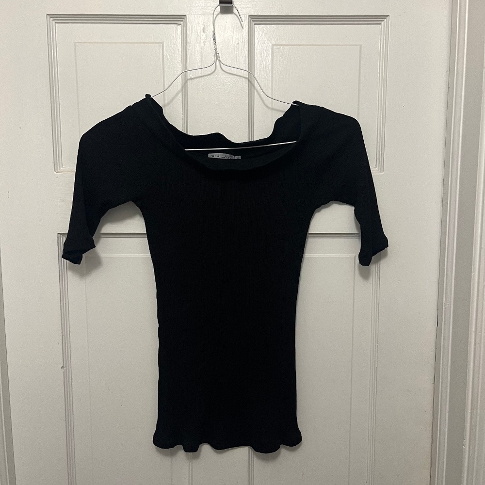 Black Michael Stars Wide Neck Top